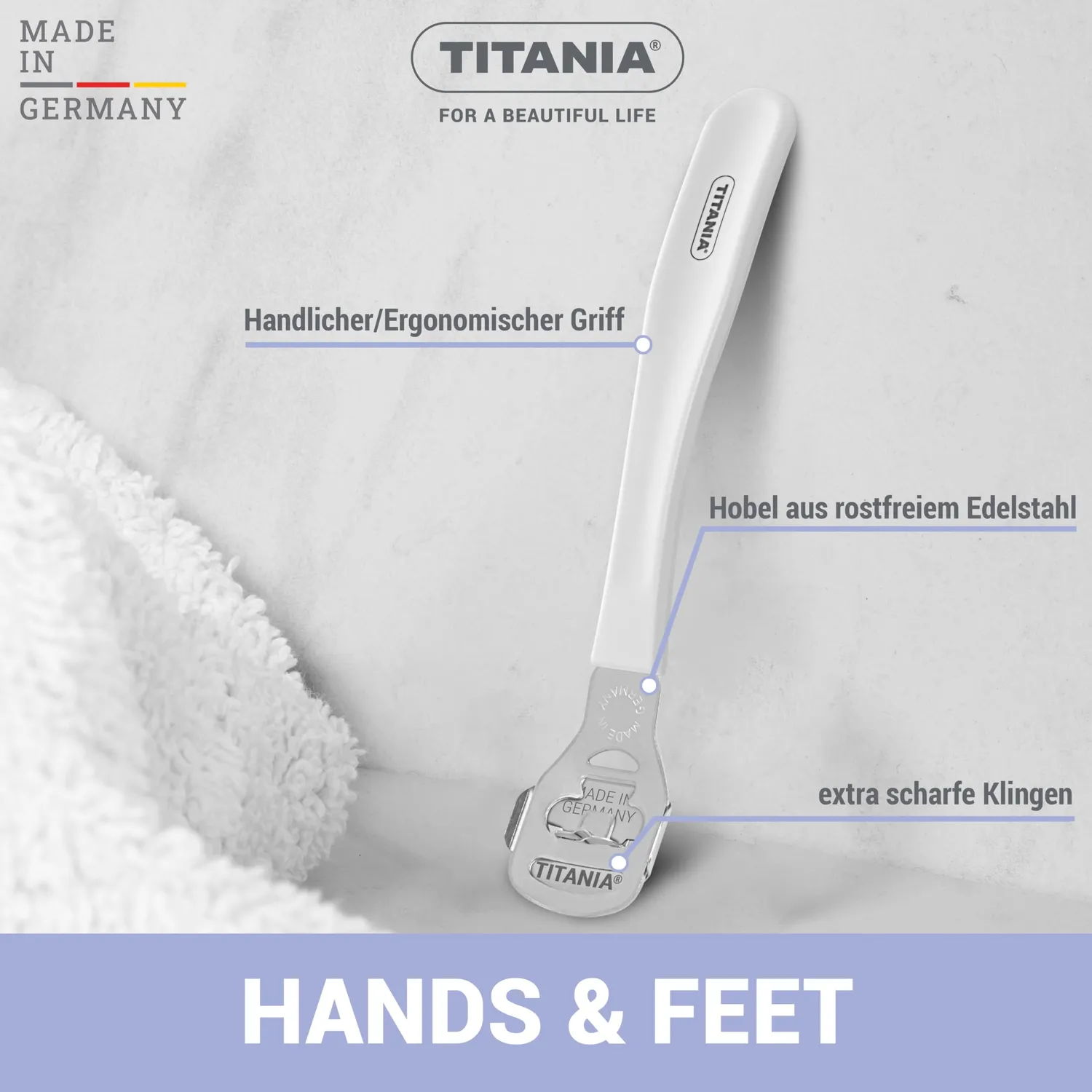 Titania Hornhauthobel ergonomisch mit Ersatzklinge