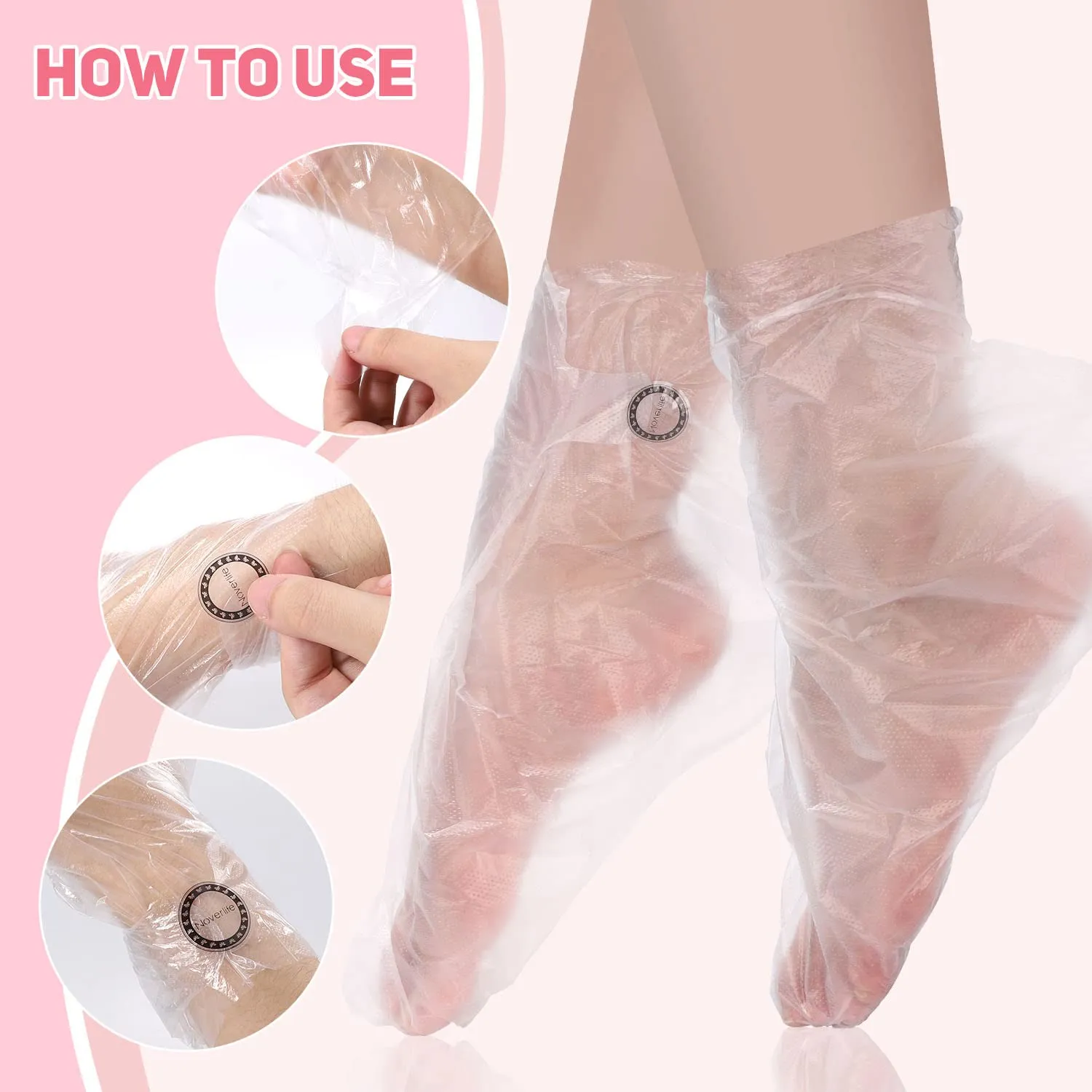 Noverlife Paraffin Einweg-Füßlinge transparent 200 Stück