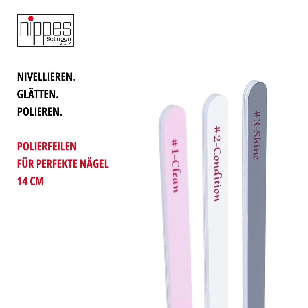 nippes Solingen 59/3 Polierfeilen Set 3-tlg 14 cm Glanz