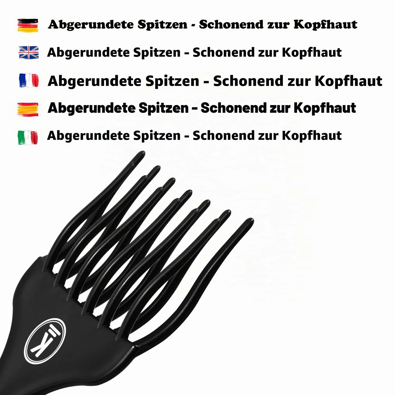 K-Pro Afro Kamm Fingerstyler 18x10 cm grob