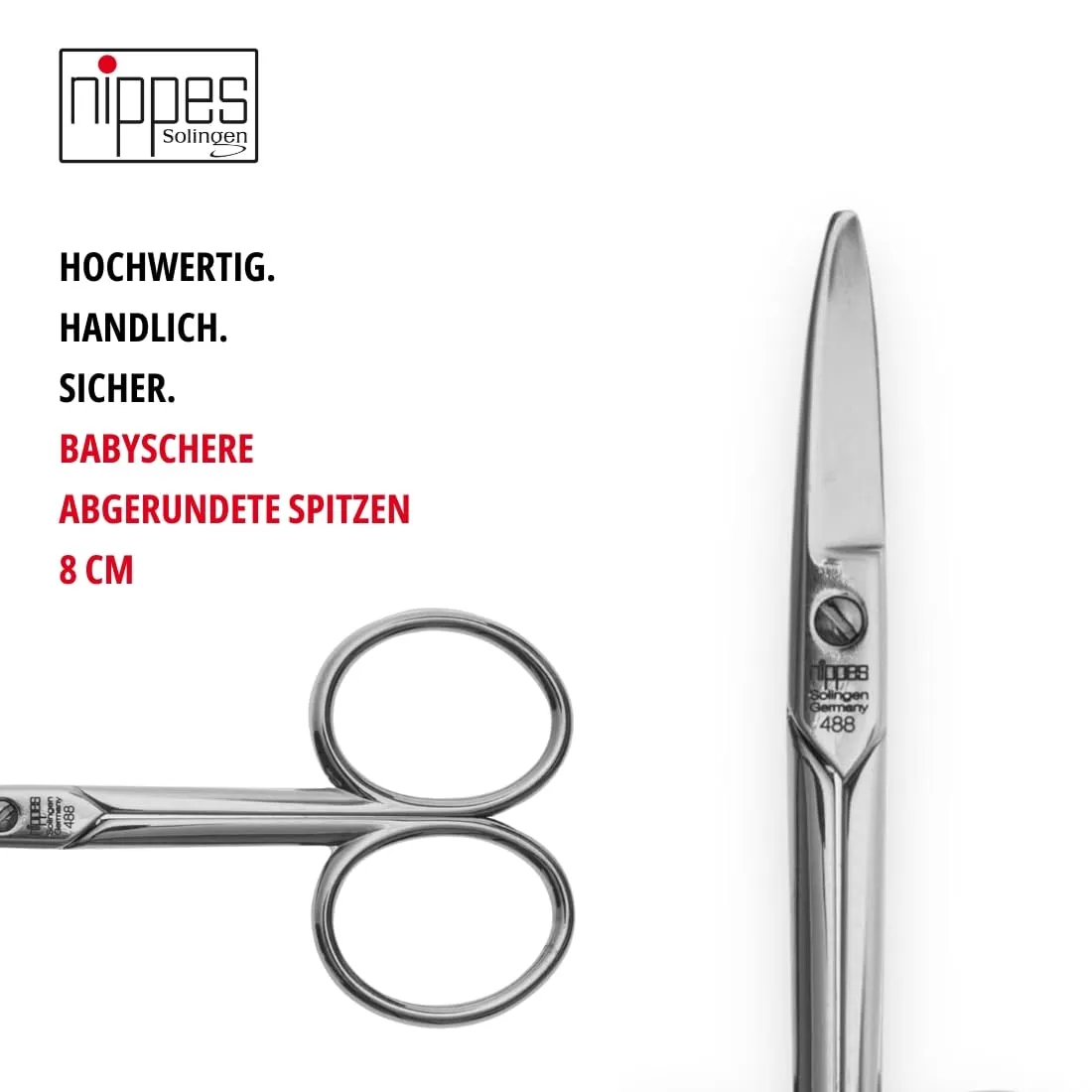 Nippes Solingen Classic Baby-Nagelschere 8 cm abgerundet