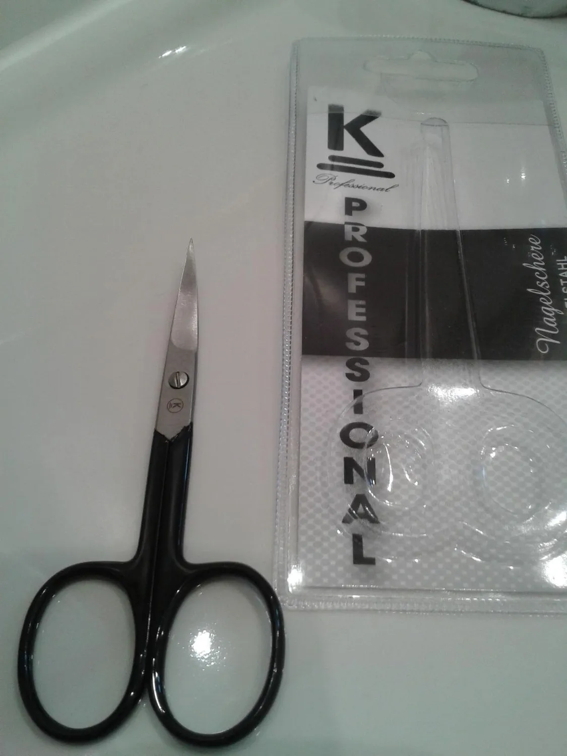 K-Pro Nagelschere gebogen spitz Maniküre-Schere 10,4 cm