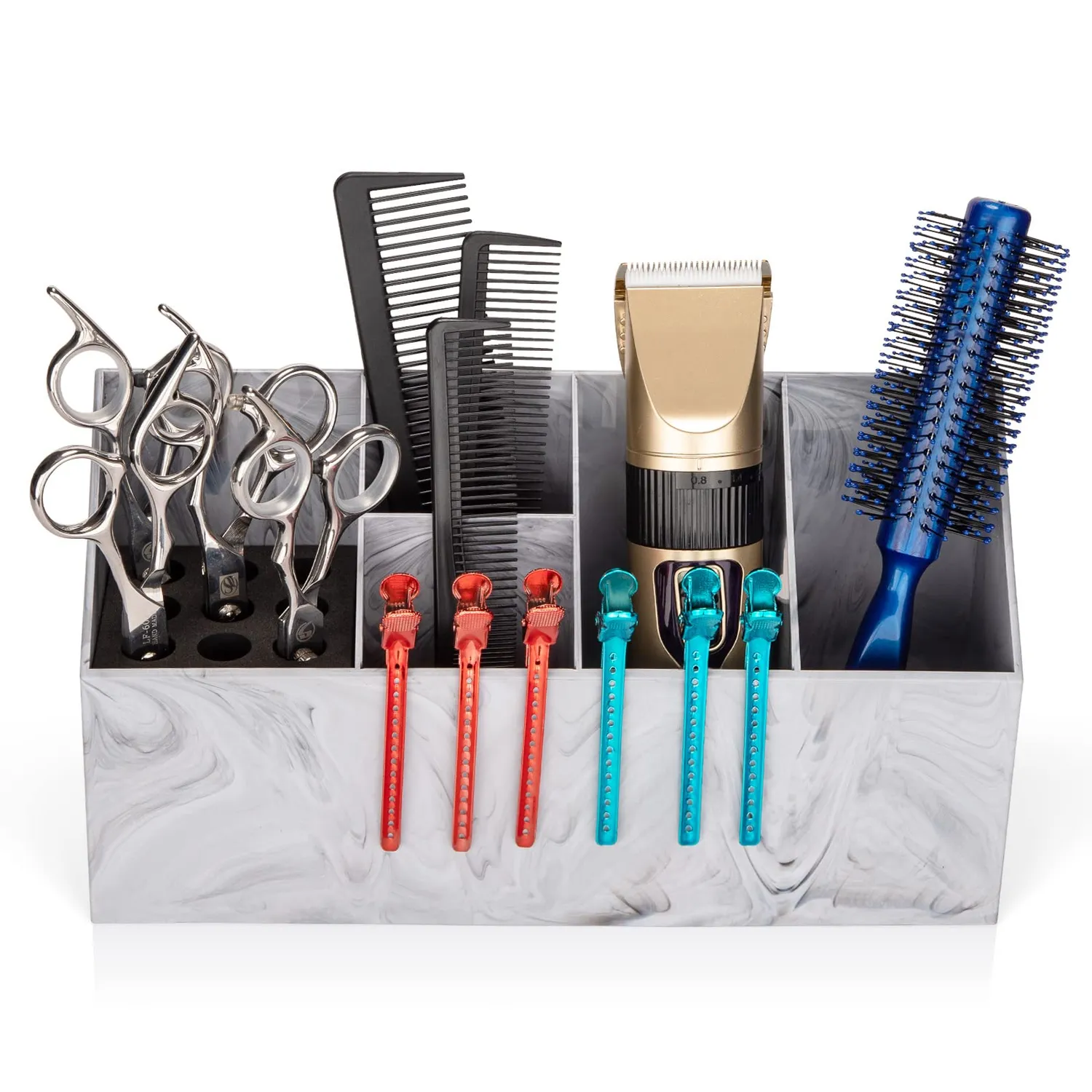 Noverlife Scherenhalter groß Marmormuster Salon Organizer