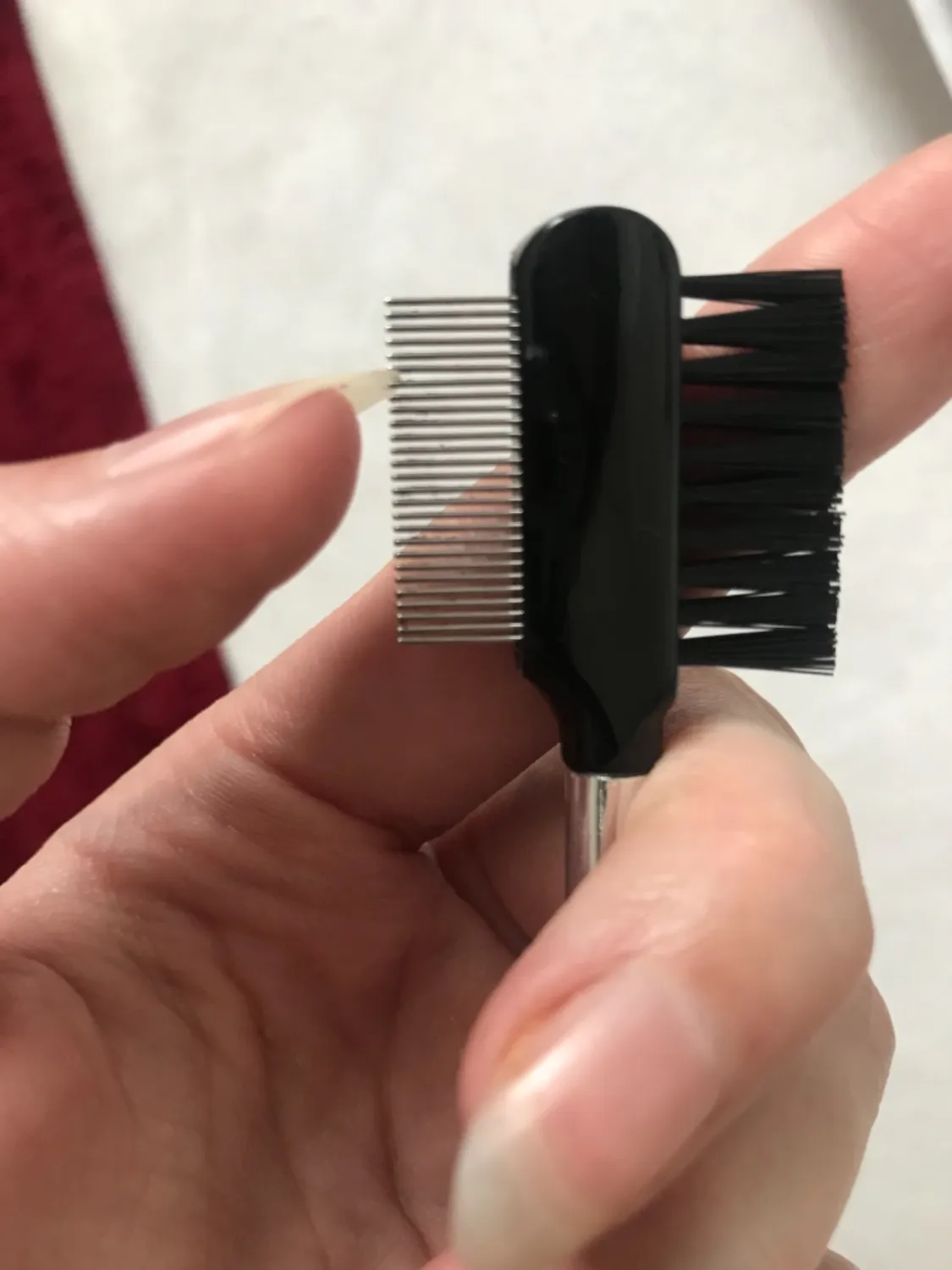 K-Pro 2-in-1 Augenbrauenbürste Wimpernkamm Metall Stylingtool
