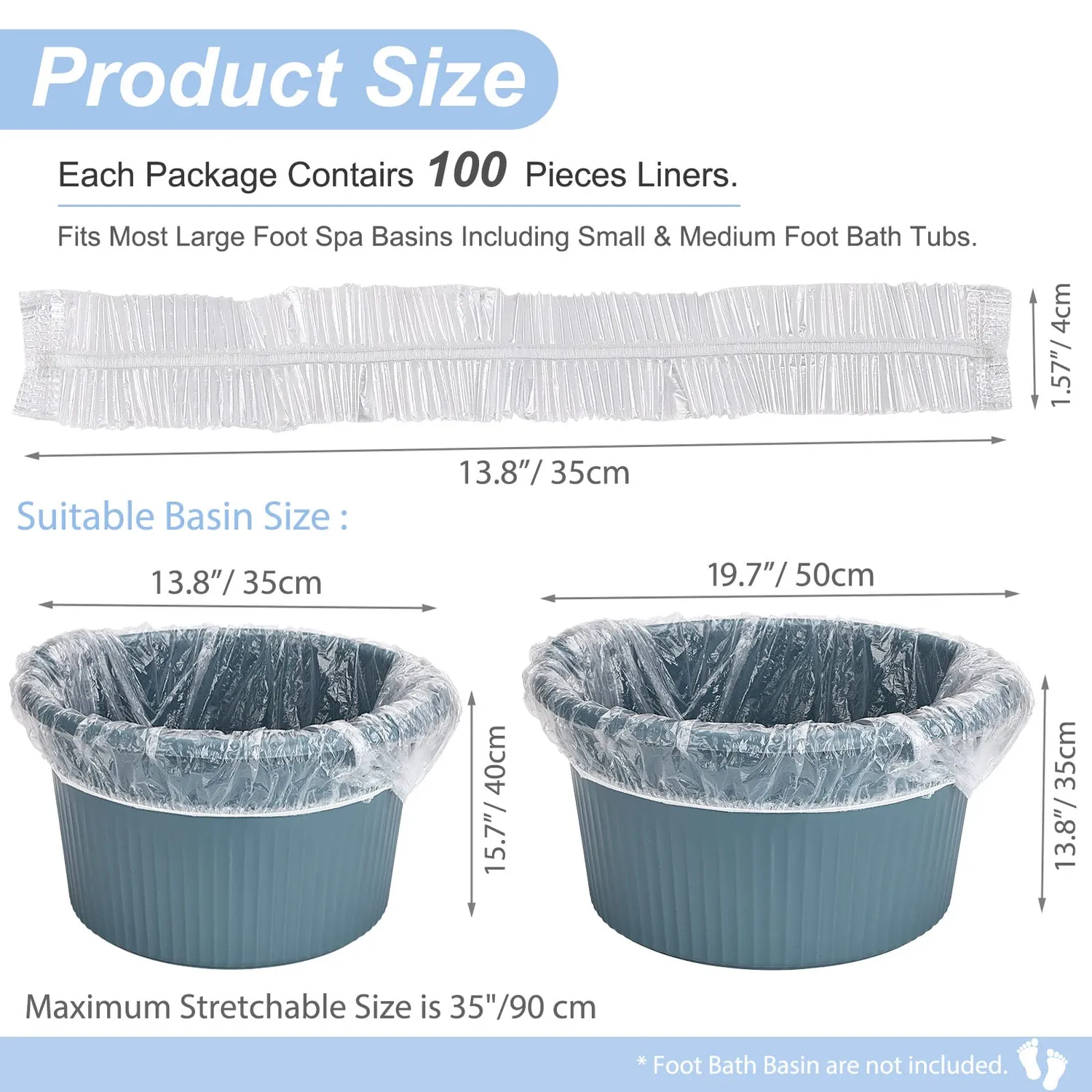 Noverlife Pediküre Spa-Liner Einweg transparent 100 Stück