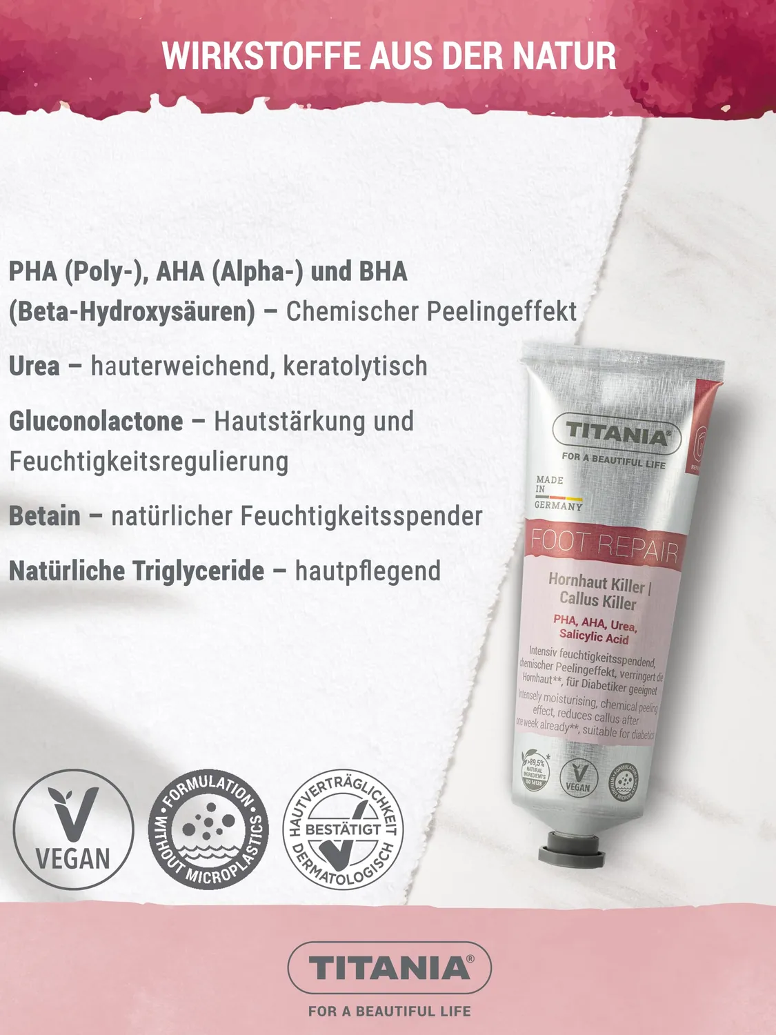 Titania Hornhaut Killer Fußcreme 75 ml Urea Peeling