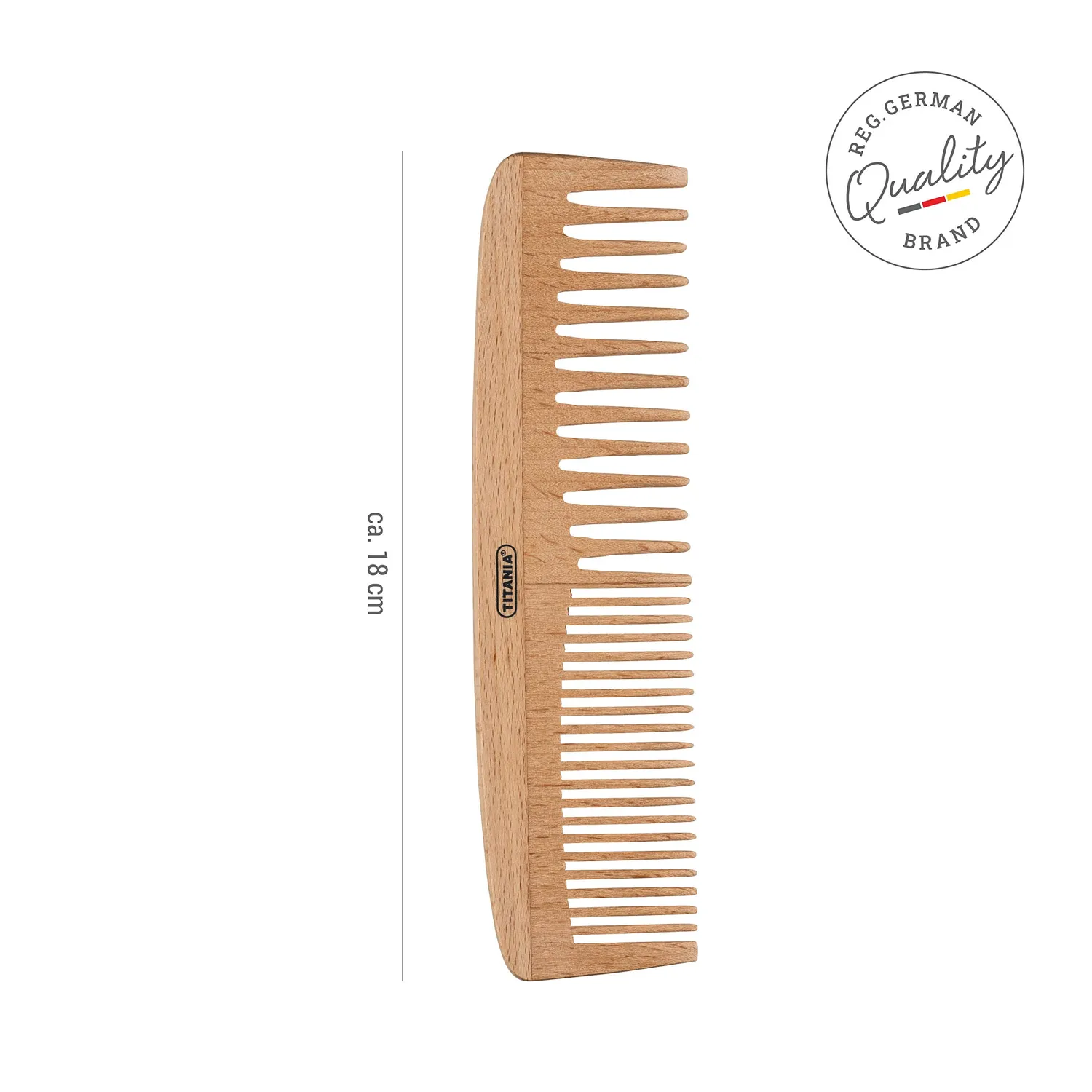 Titania Strähnen-Kamm Holz 18 cm für Locken