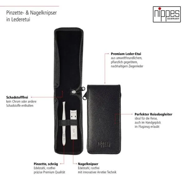 Nippes Solingen Classic Maniküre-Set 2-tlg schwarz