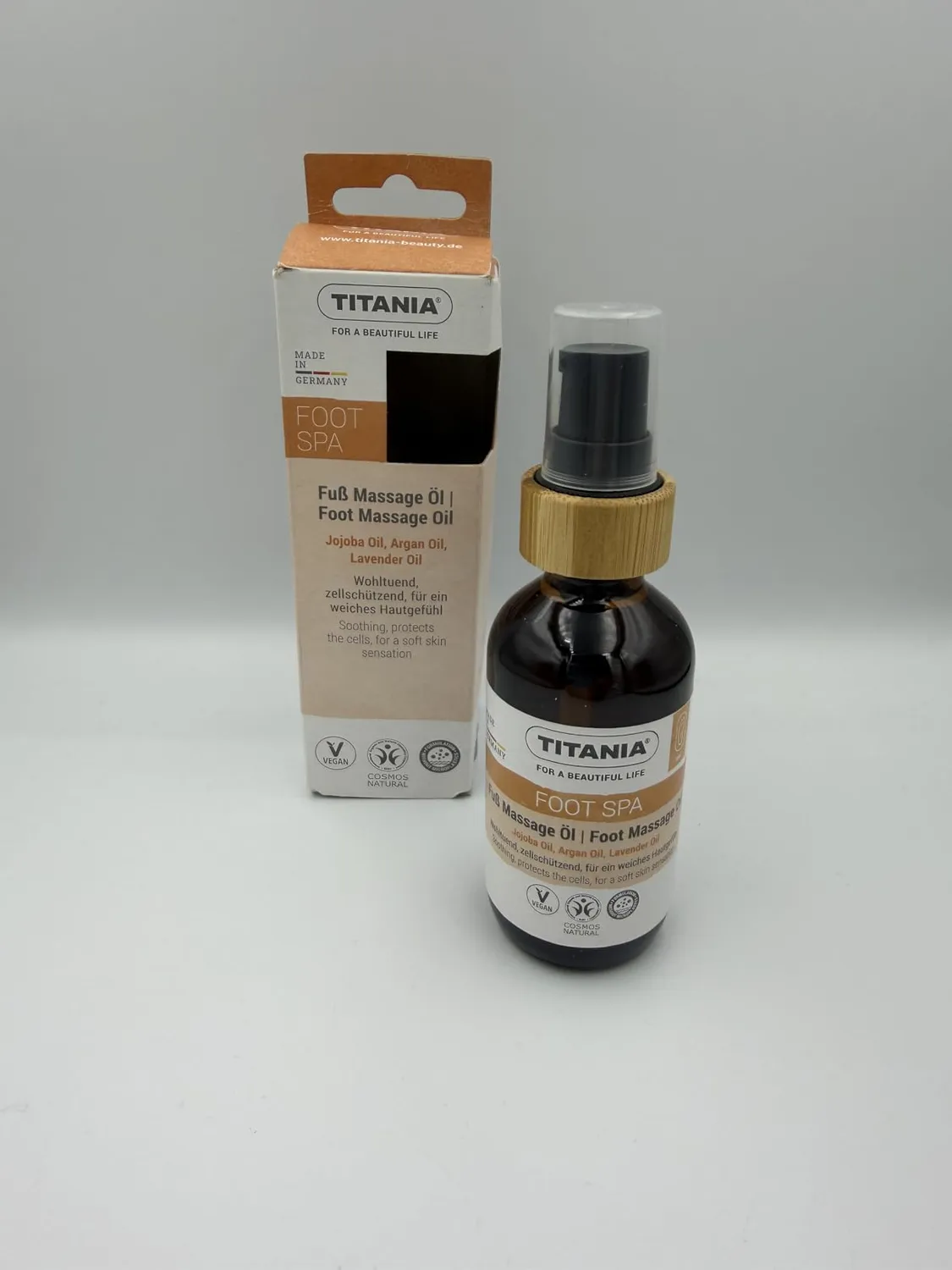 Titania Fuß Massage Öl 58 ml vegan Jojoba Argan