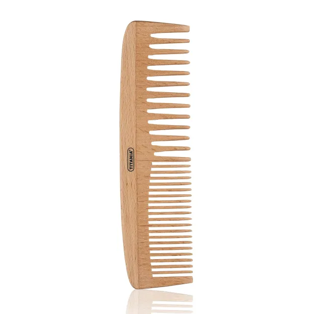 Titania Strähnen-Kamm Holz 18 cm für Locken