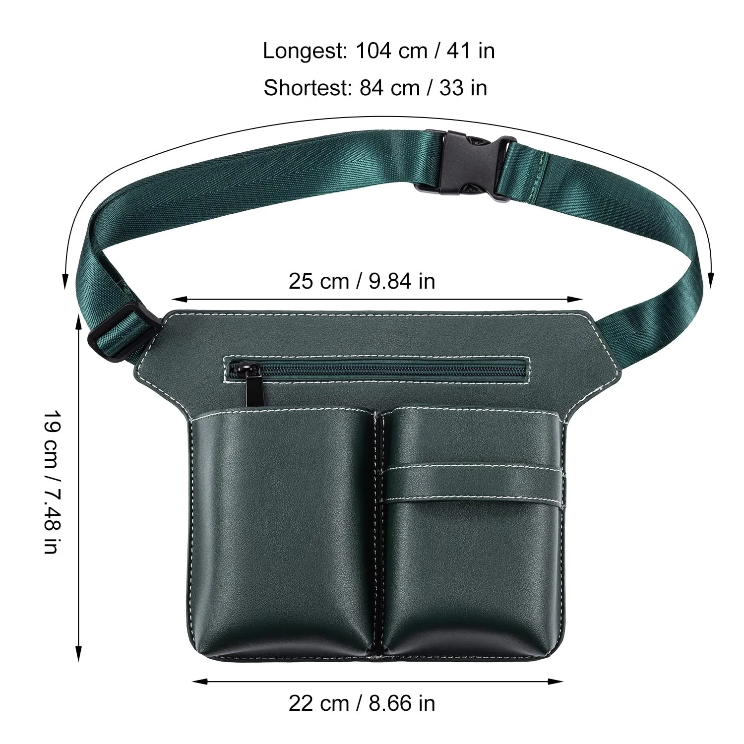 Noverlife Scherentasche dunkelgrün PU-Leder Gürtel 6 Taschen