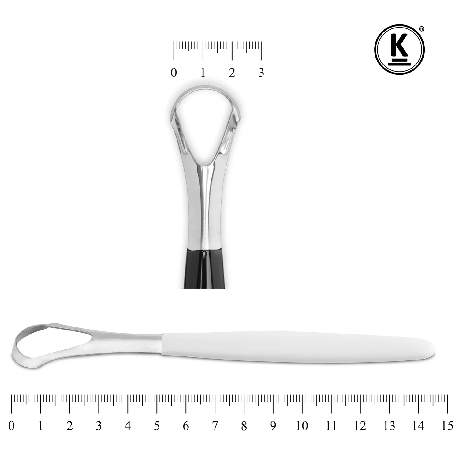 K-Pro Zungenschaber 2er Set Edelstahl Schwarz und Weiß