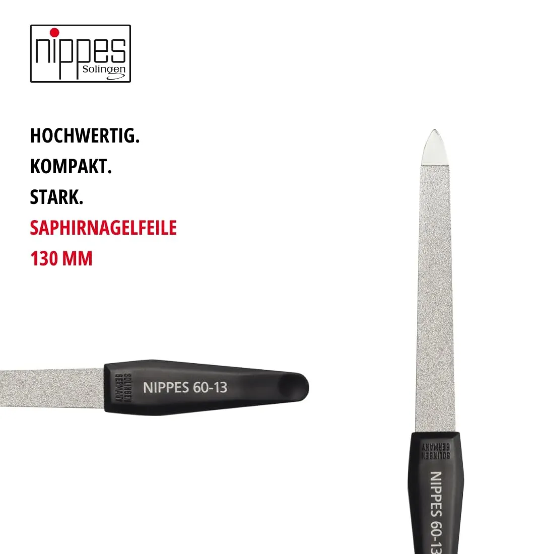 Nippes Solingen Saphir Nagelfeile 13 cm silber