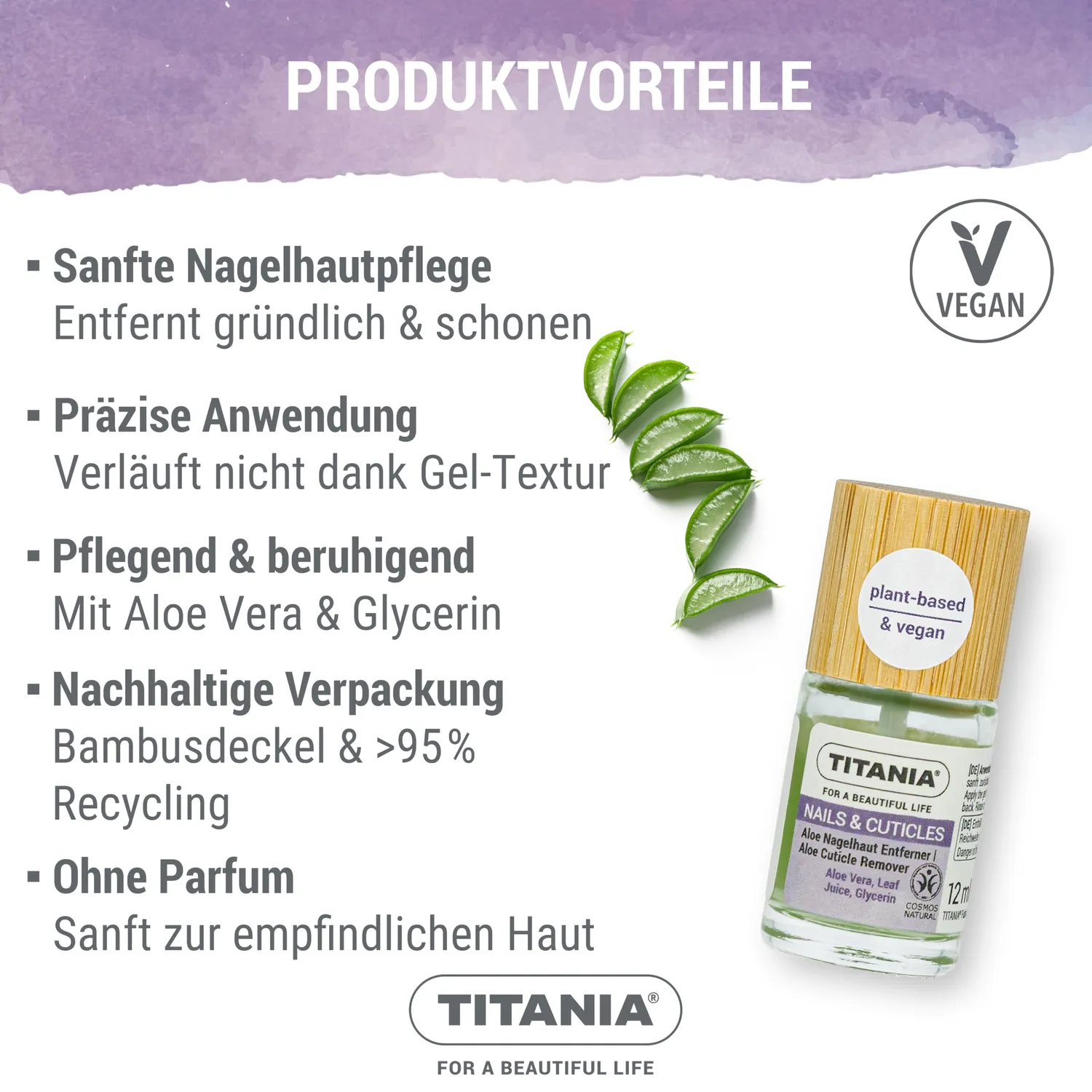Titania Aloe Nagelhautentferner Gel 12 ml vegan