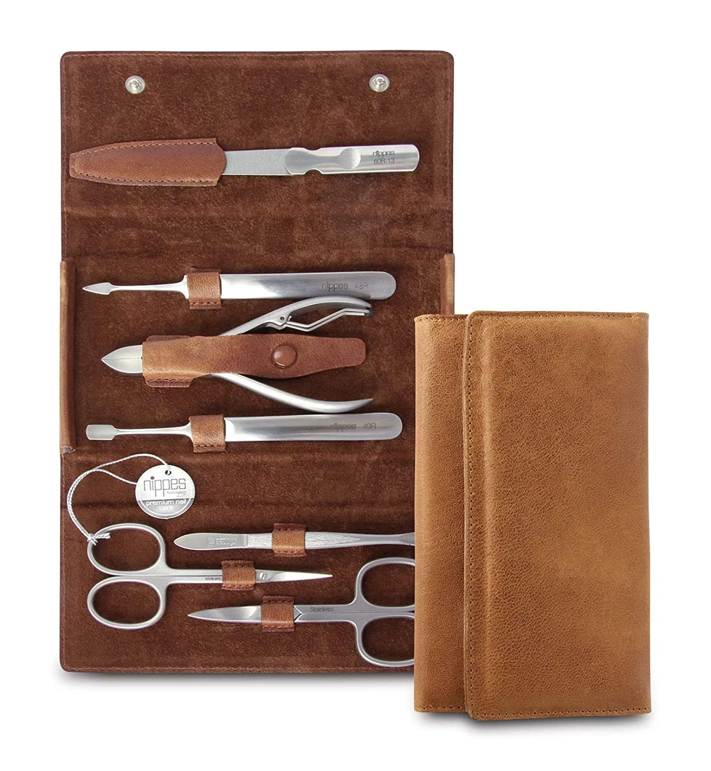Nippes Solingen Premium Line Whiskey Maniküre Set 6-teilig Rindsleder