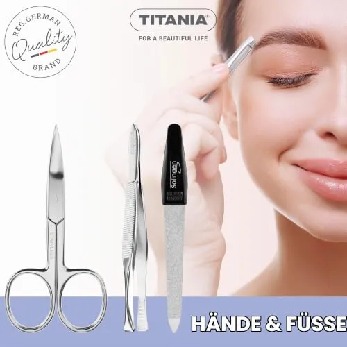Titania Maniküre-Etui Set 3-teilig Echtleder schwarz