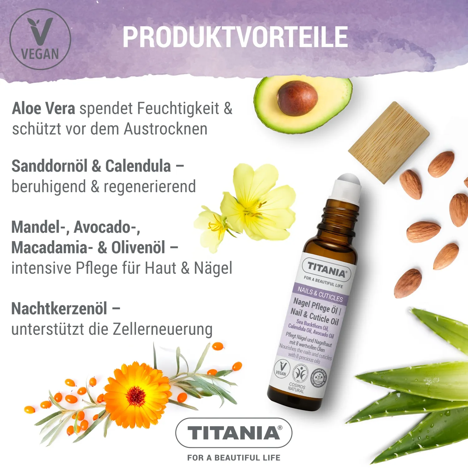 Titania Nagelöl Roller Cuticle Oil 10 ml vegan