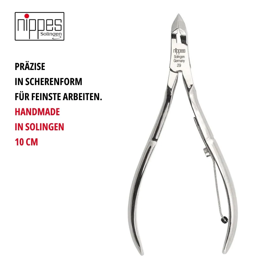 Nippes Solingen Hautzange 10 cm Modern vernickelt
