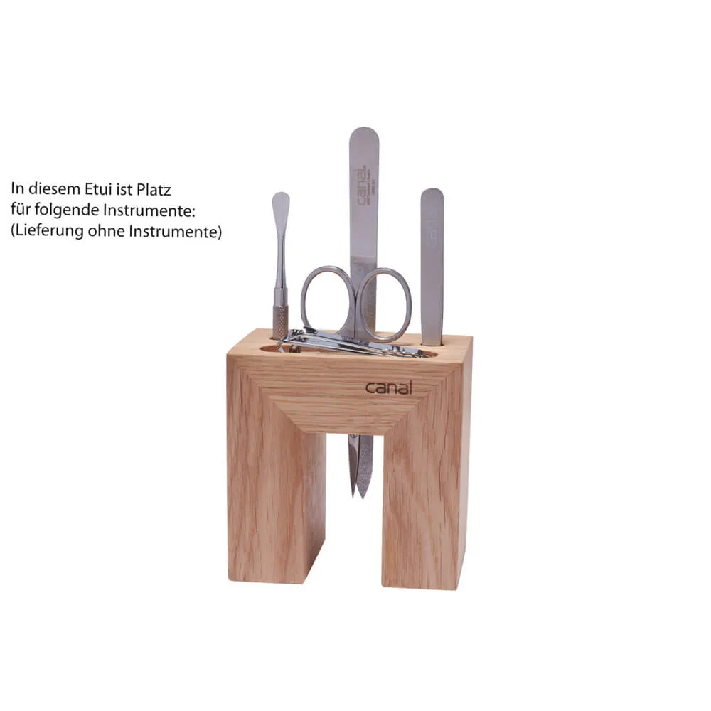 Canal Instrumente Maniküre-Set Eiche klein Holzblock leer 5-teilig