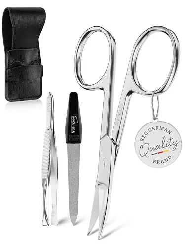 Titania Maniküre-Etui Set 3-teilig Echtleder schwarz