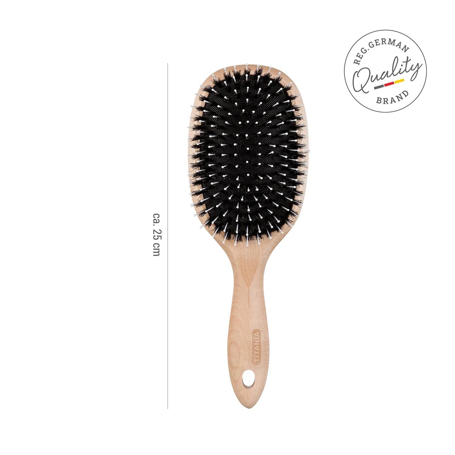Titania Hair Nature Paddle Haarbürste Ahorn 25 cm Naturborsten