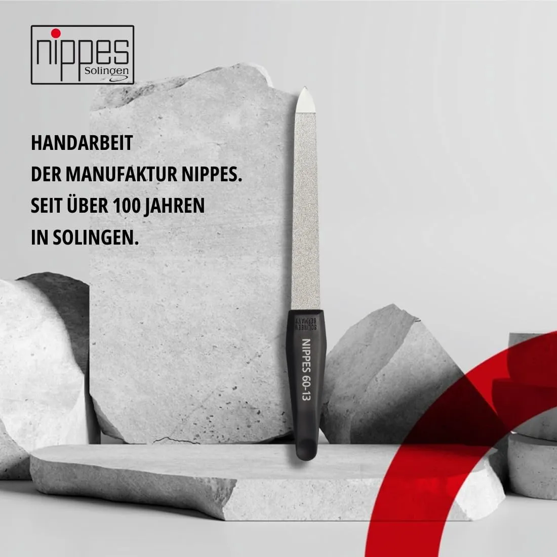 Nippes Solingen Saphir Nagelfeile 13 cm silber