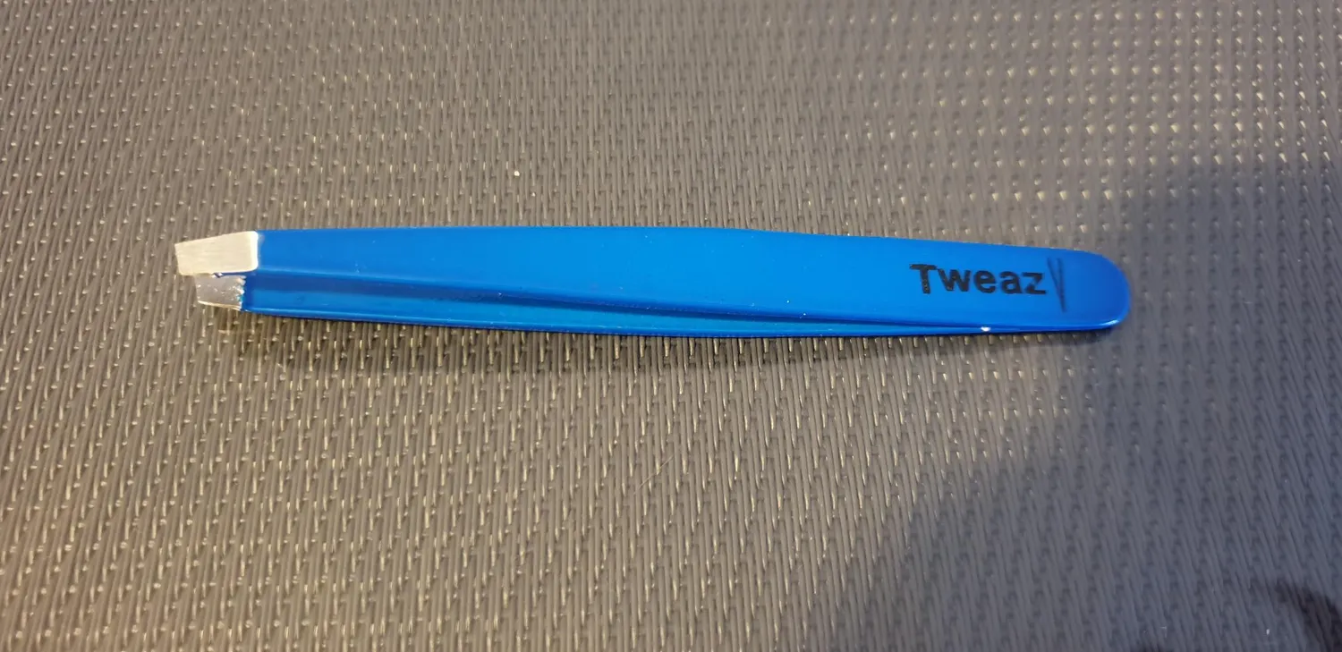 K-Pro Tweazy Pinzette schräg blau Edelstahl 9,5 cm