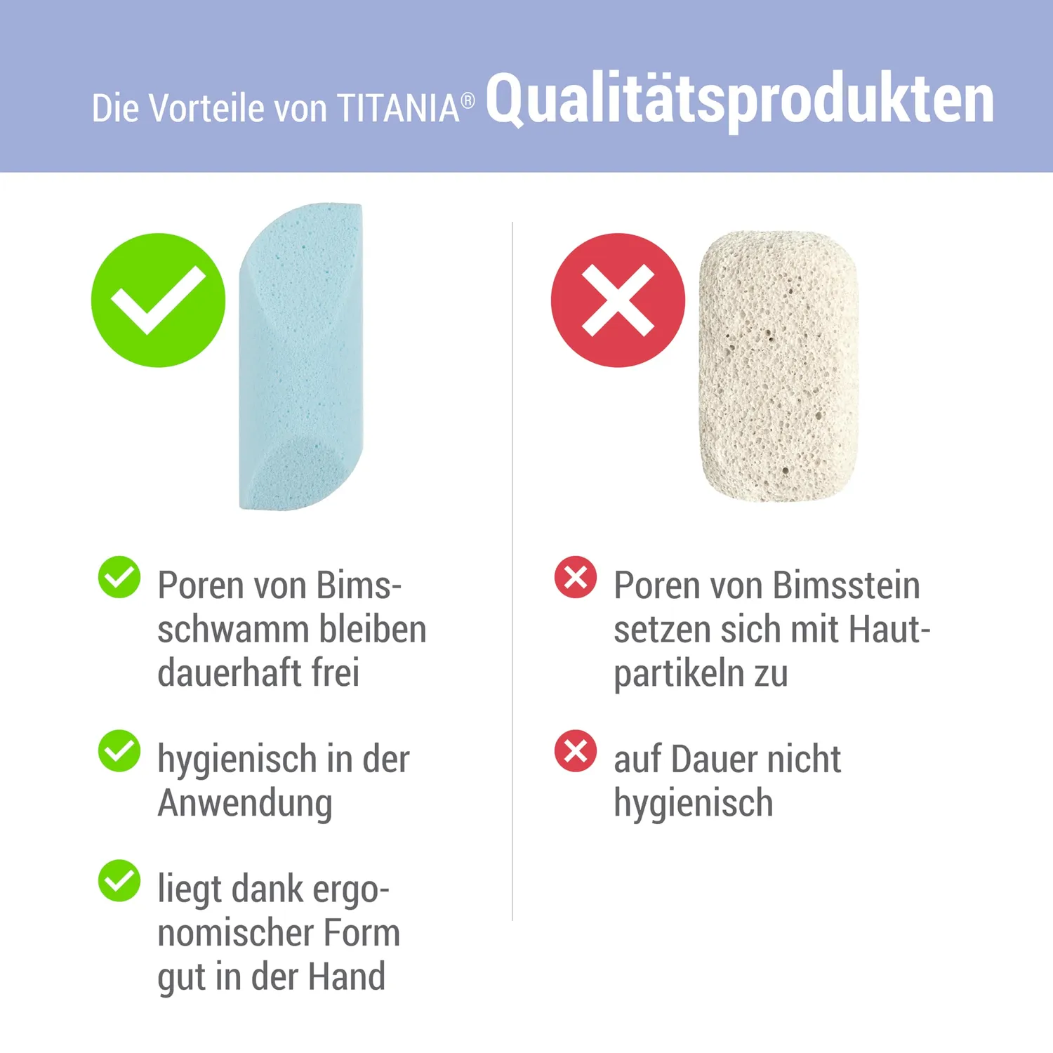 Titania Bimsschwamm antibakteriell blau 21g