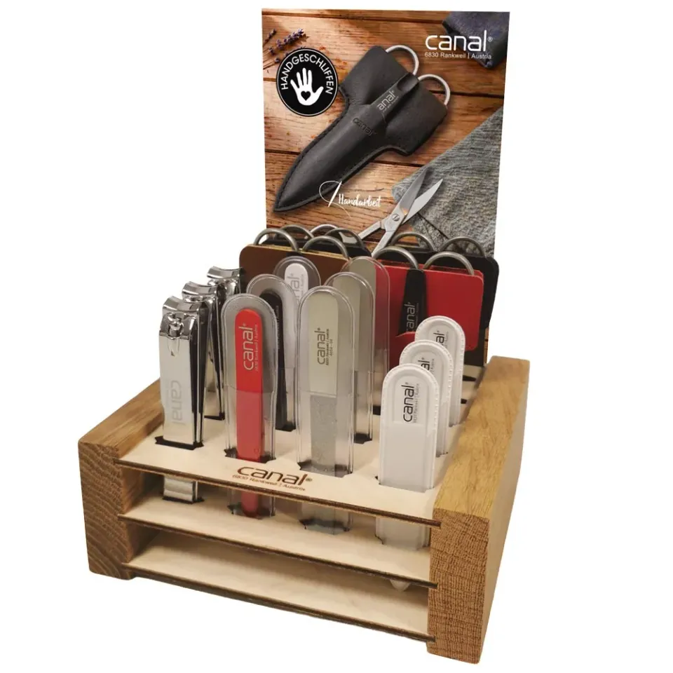 Canal Holz-Display 16-tlg. bestückt Scheren-Etui