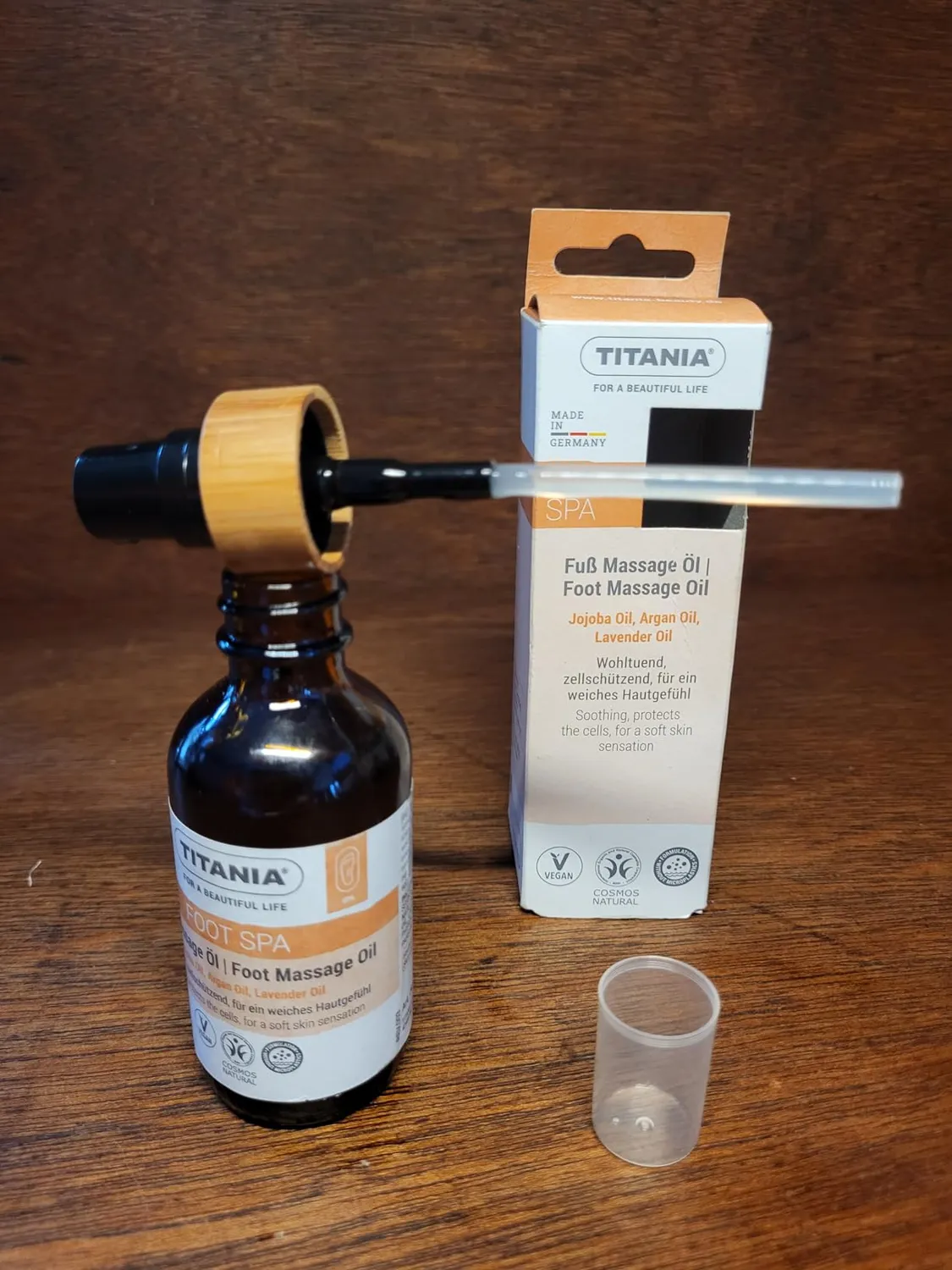 Titania Fuß Massage Öl 58 ml vegan Jojoba Argan