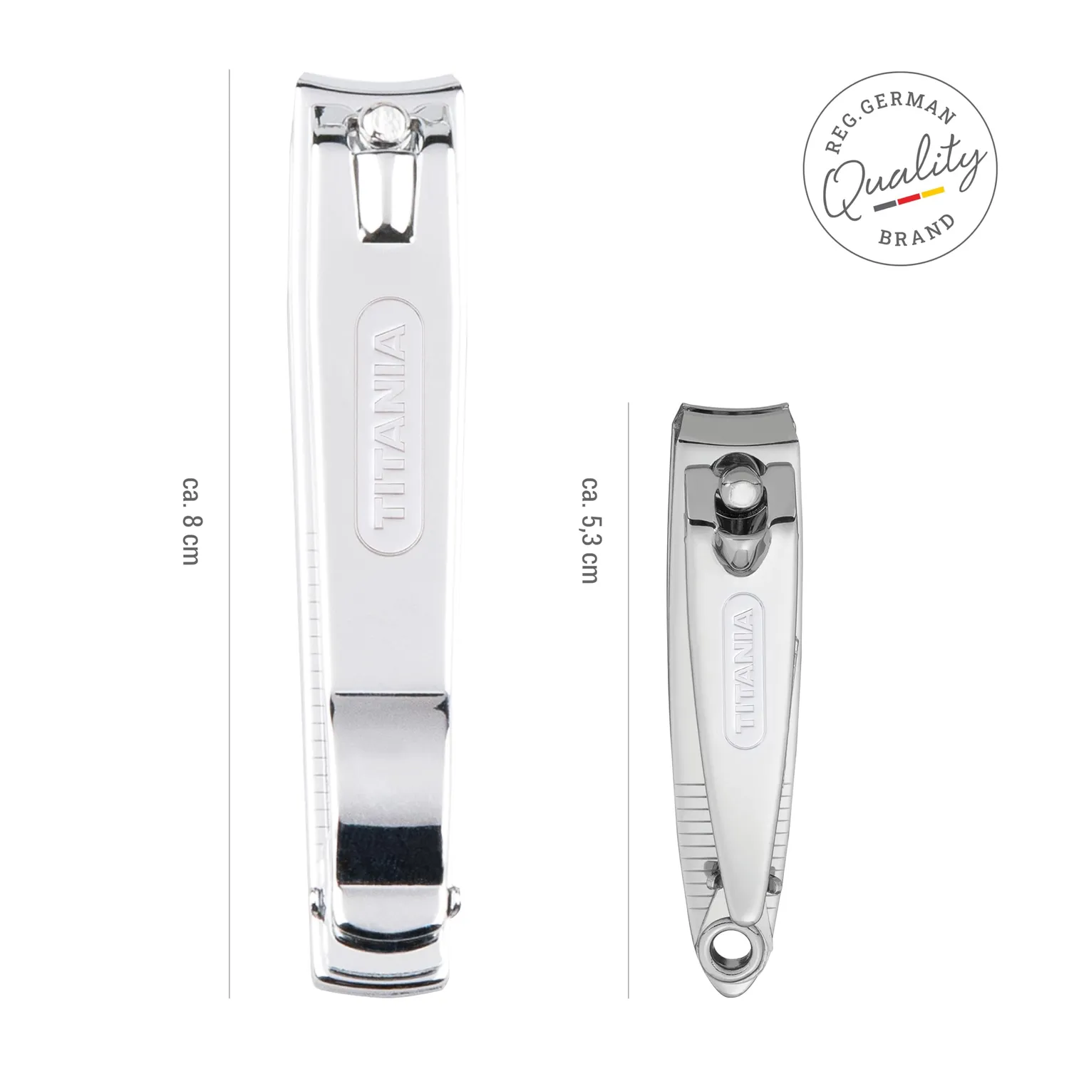 Titania Nagelknipser Set 2-teilig mit Feile silber