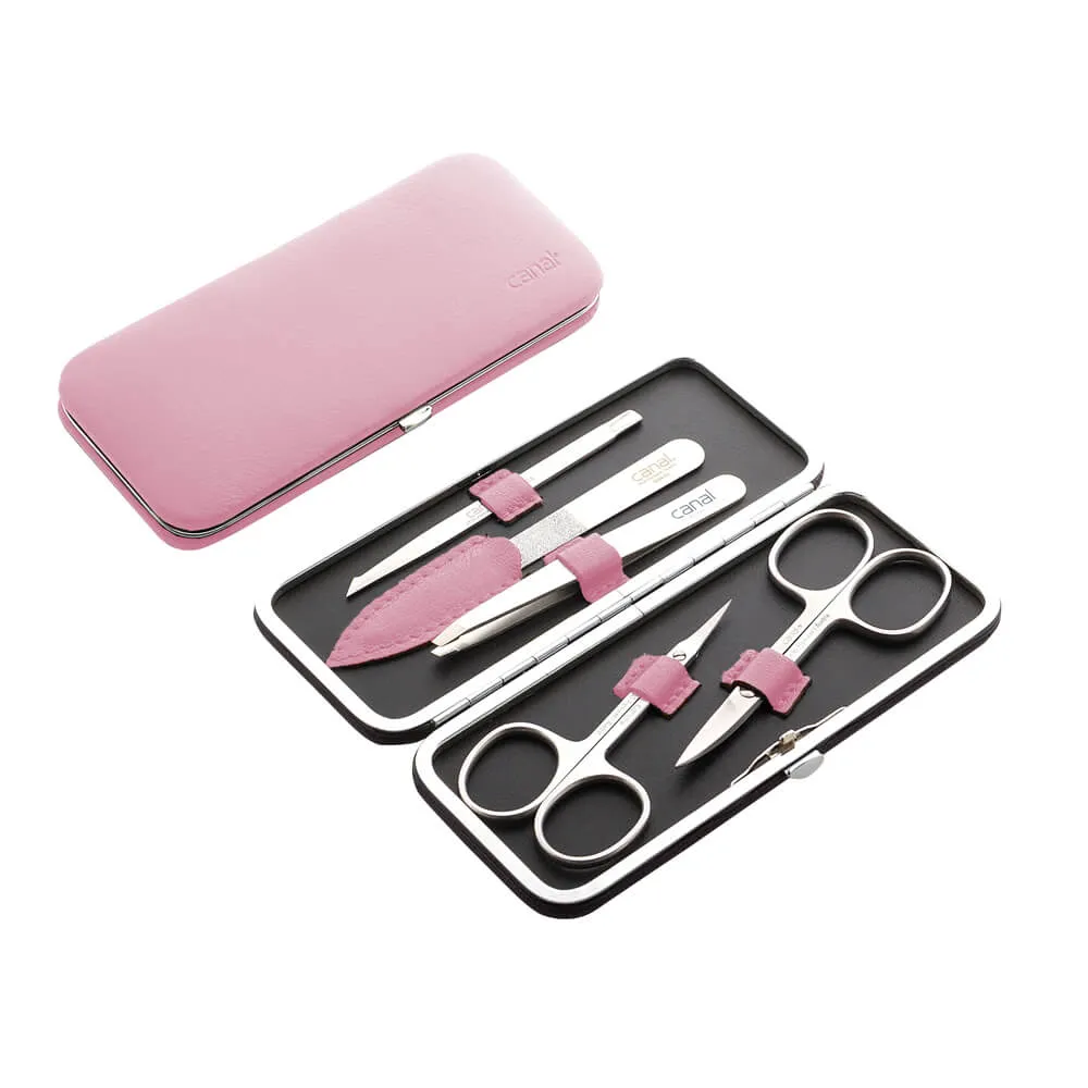 Canal 5374 Maniküre-Set Leder 5-teilig Rosa