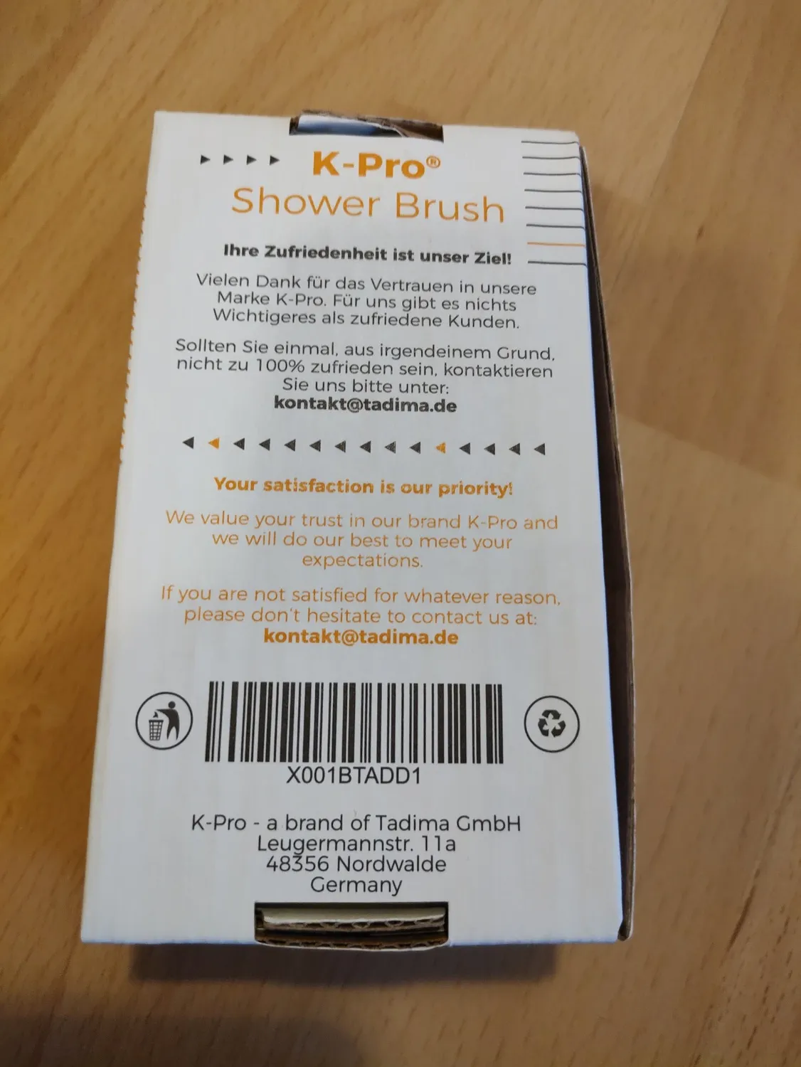 K-Pro Trockenbürste Körperbürste Naturborsten Kirschholz