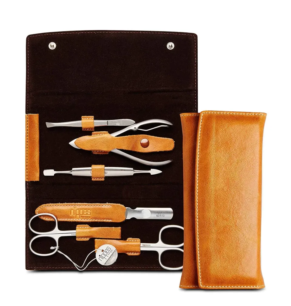 Nippes Solingen Premium Line Maniküre Set Cognac 7-teilig rostfrei