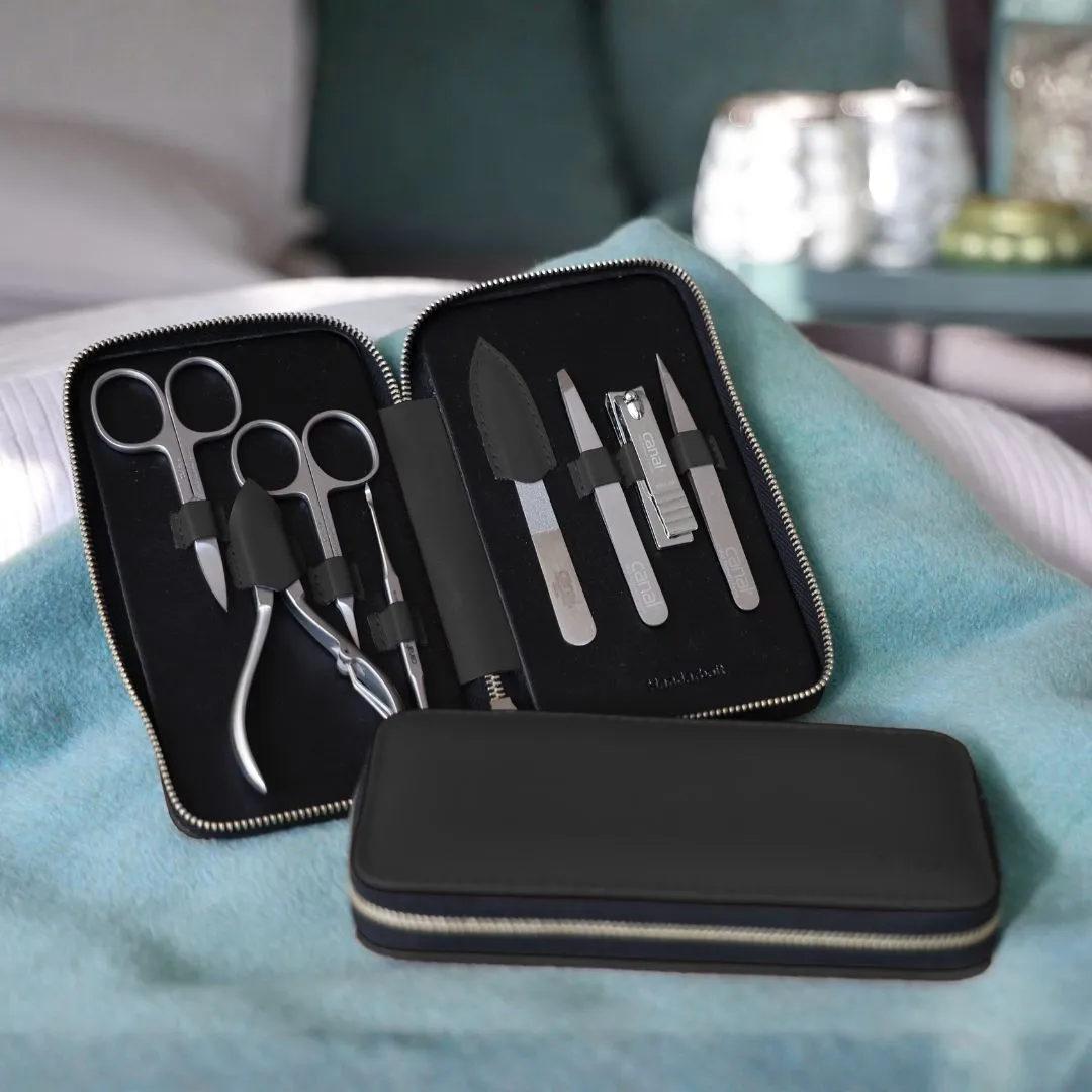 Canal Maniküre-Set Leder 8-teilig Schwarz Nappa