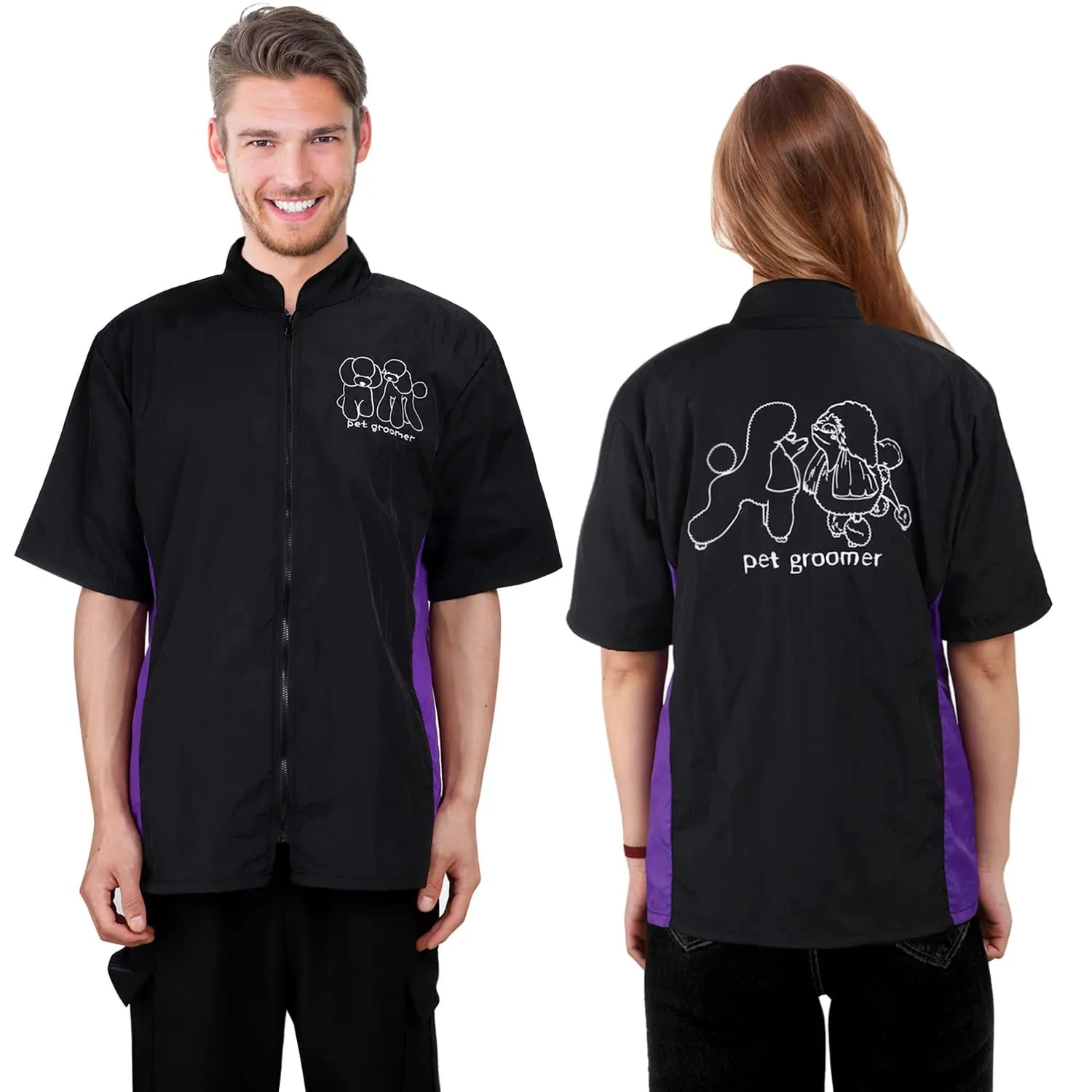 Noverlife Grooming Arbeitsjacke Kurzarm Reissverschluss antistatisch