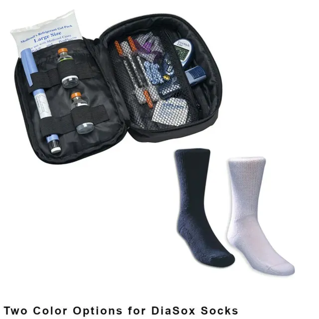 Medicool Organizer Tasche + Diasox Socken Schwarz