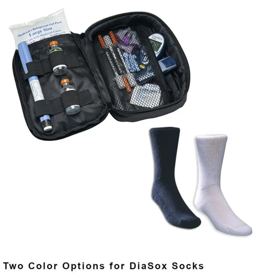 Medicool Organizer Tasche + Diasox Socken Schwarz