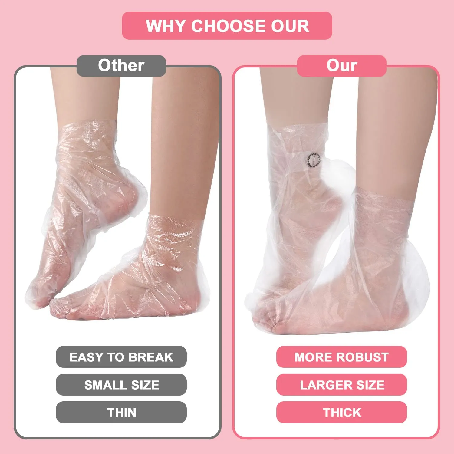 Noverlife Paraffin Einweg-Füßlinge transparent 200 Stück