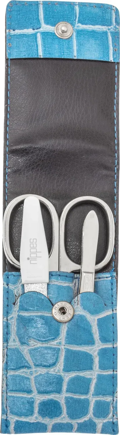 Nippes Solingen Classic Maniküre-Set Blau 3-tlg Rindsleder