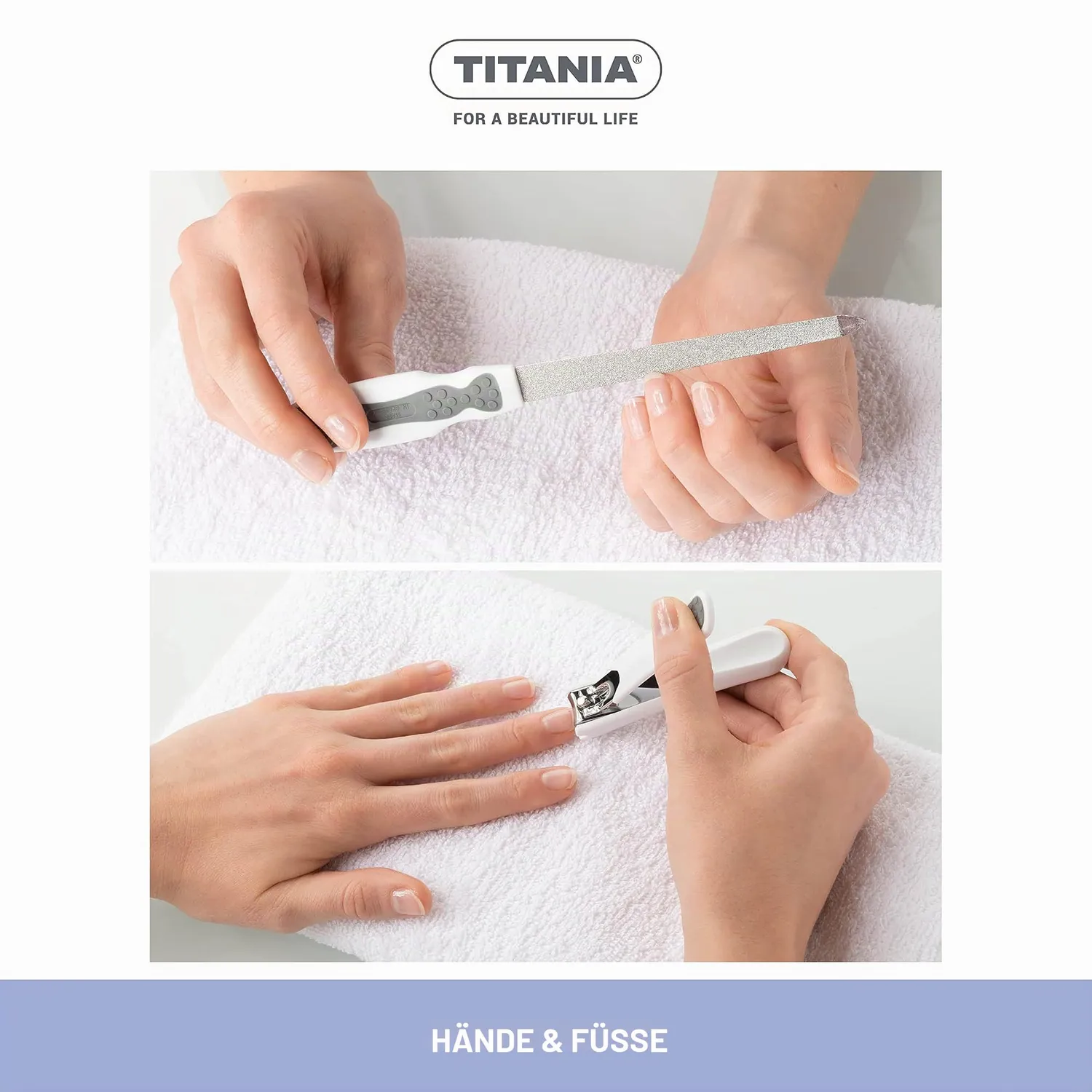 Titania Softtouch Maniküre Pediküre Set 4-teilig grau