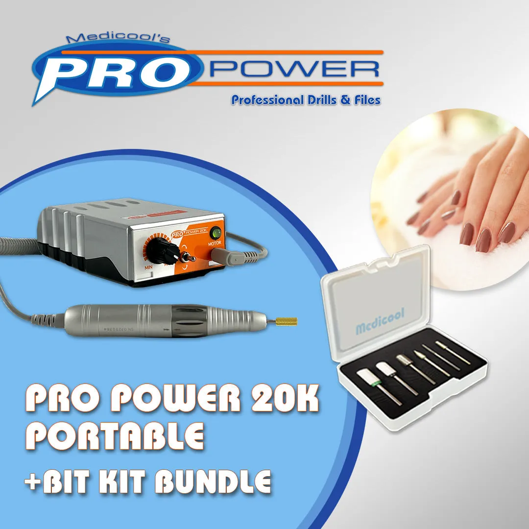 Medicool Pro Power 20K Nagelfräser Bit Kit 1 Akku Set