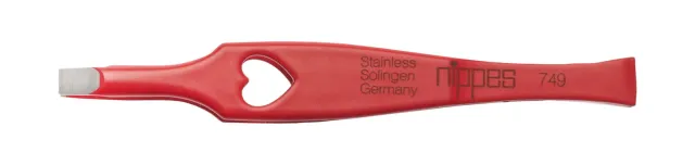 Nippes Solingen Pinzette schräg 8 cm rot Herz