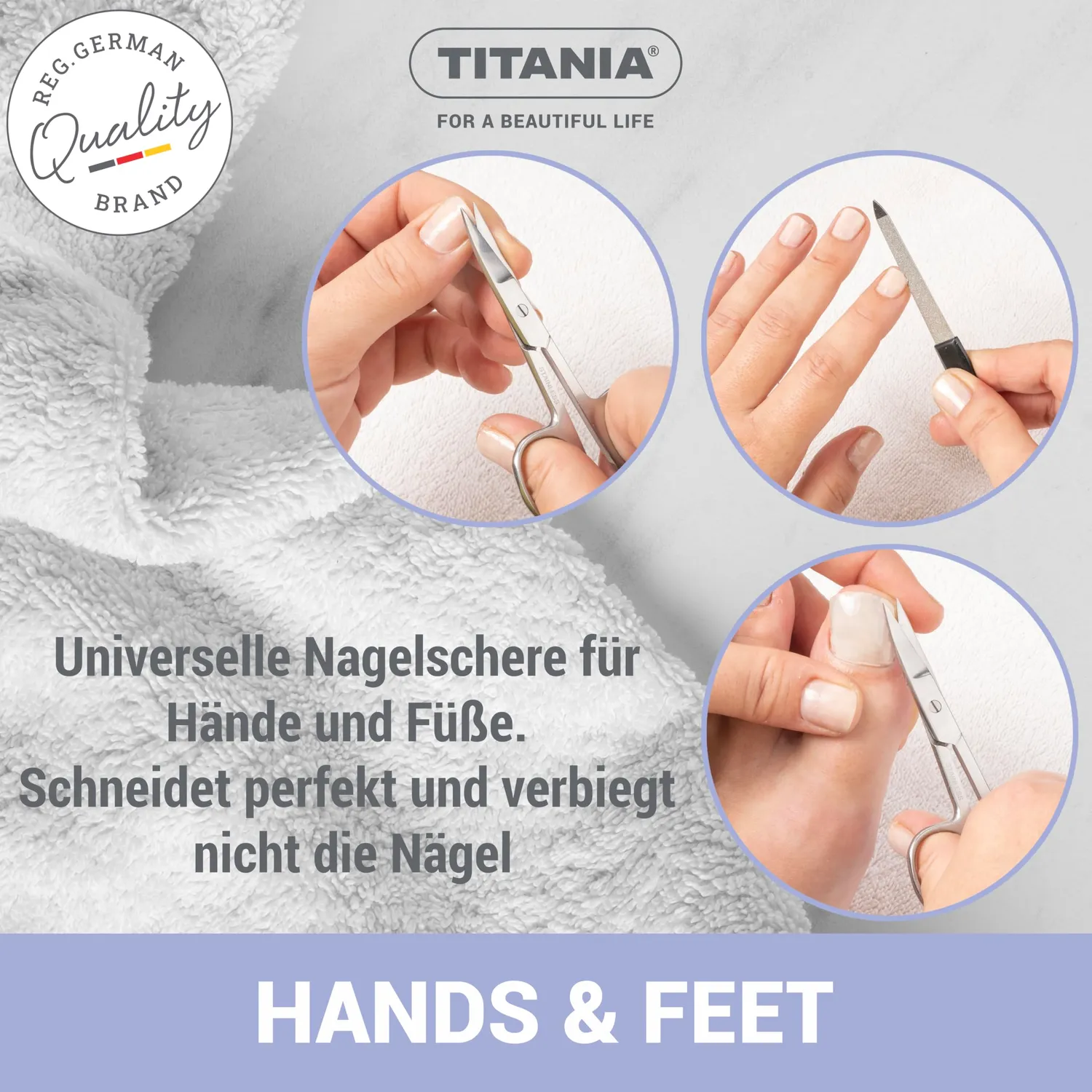 Titania Maniküre-Etui Set 3-teilig Echtleder schwarz
