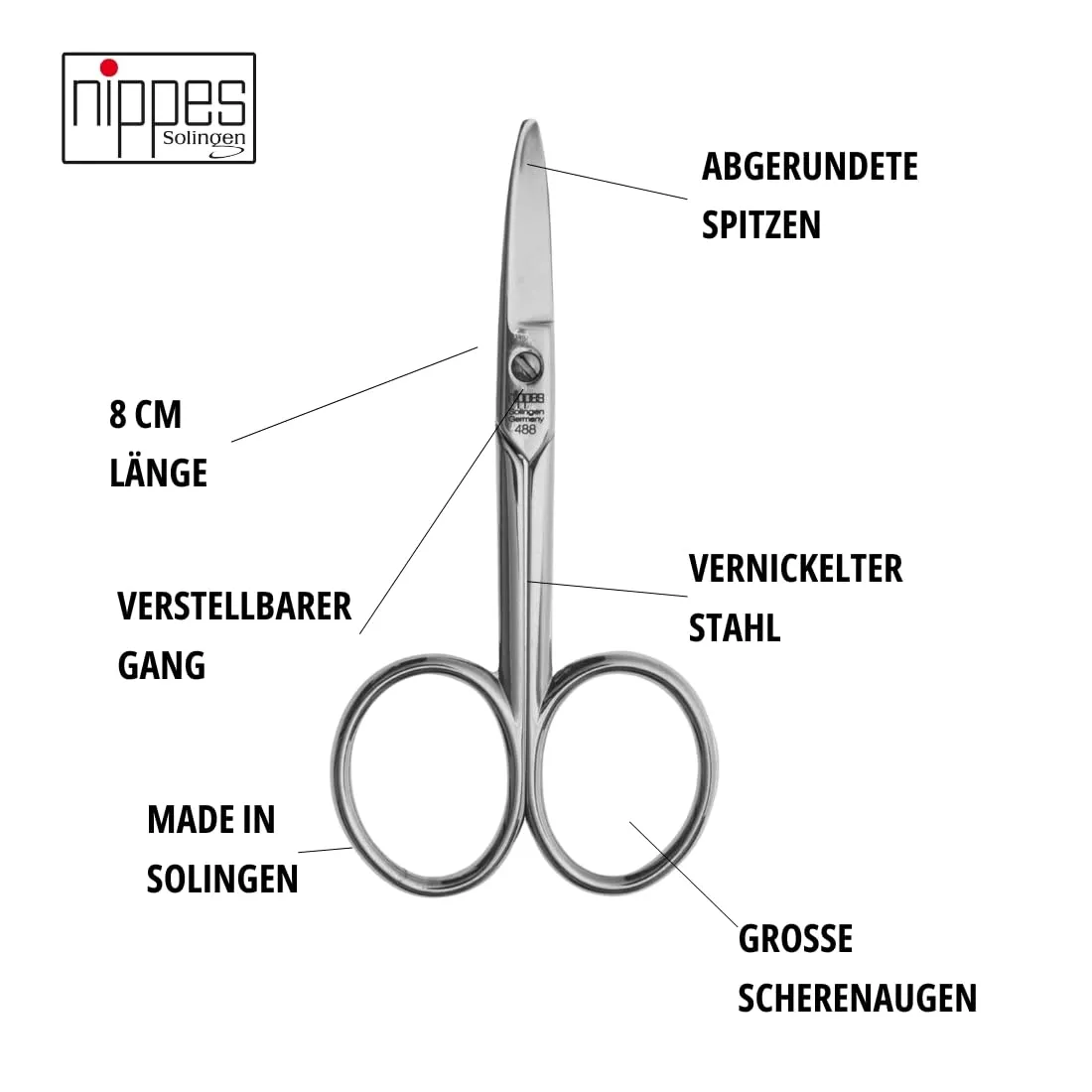 Nippes Solingen Classic Baby-Nagelschere 8 cm abgerundet
