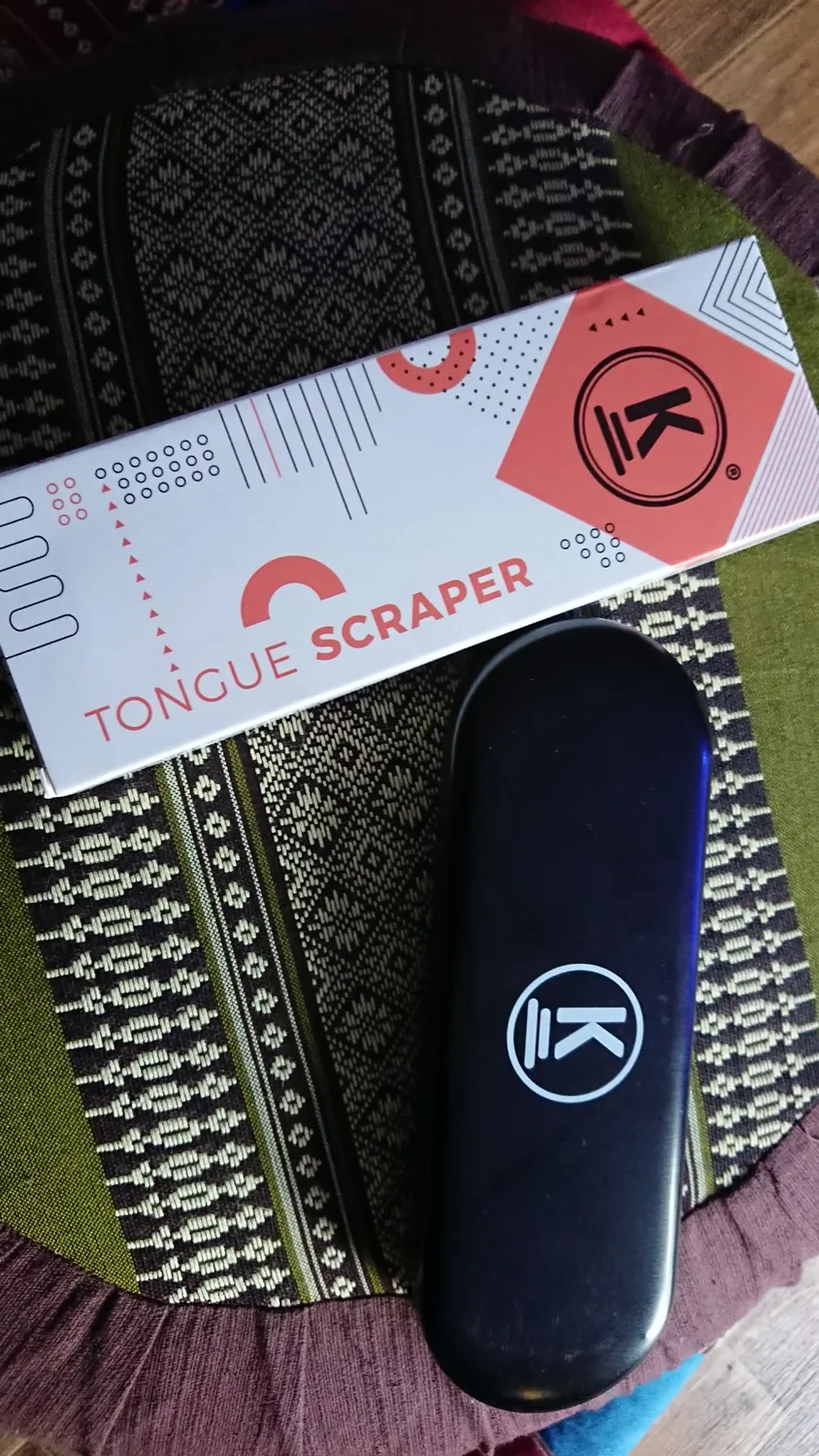 K-Pro Zungenschaber 2er Set Edelstahl Schwarz und Weiß