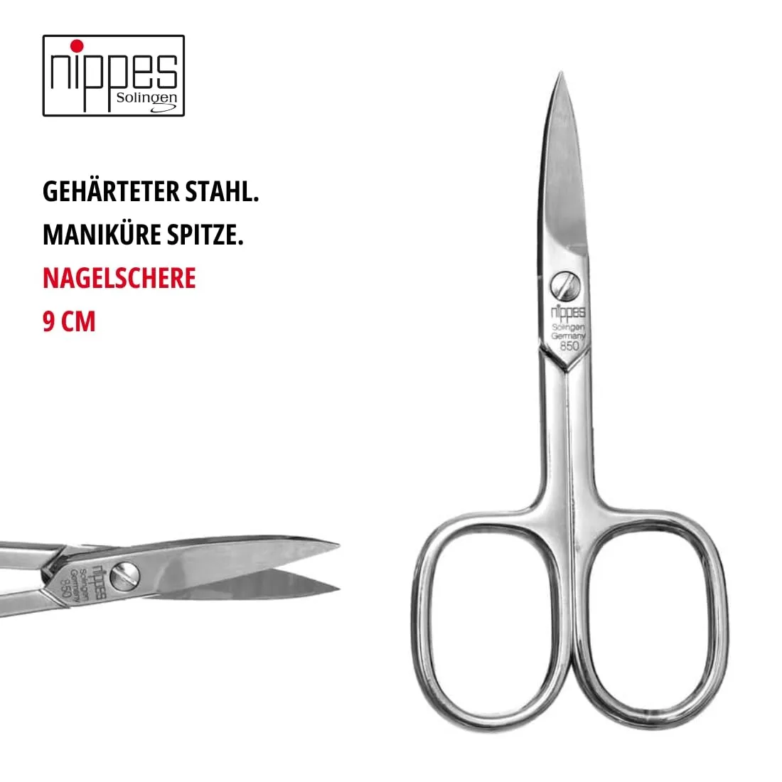Nippes Solingen Nagelschere gebogen 9 cm Maniküre