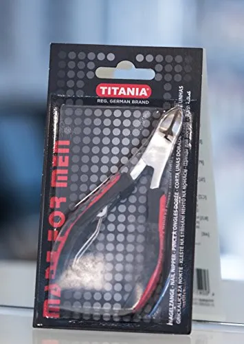 Titania Nagelzange Softtouch 11 cm Schwarz-Rot für Hände