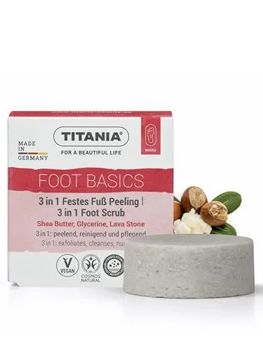 Titania 3in1 Fußpeeling Seife fest Bimsstein Sheabutter