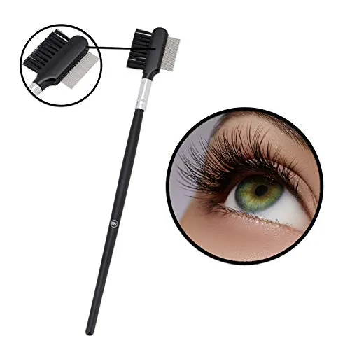 K-Pro 2-in-1 Augenbrauenbürste Wimpernkamm Metall Stylingtool